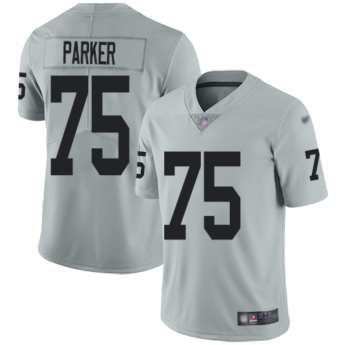 Men Oakland Raiders Limited Silver Brandon Parker Jersey NFL Football #75 Inverted Legend Jersey